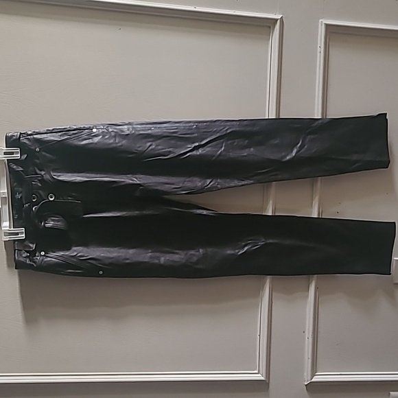 NWT RAG & BONE Mia Leather Jeans Relaxed Pants Dark Brown, Sz 4 & 6 - Picture 4 of 13